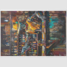Western Skeleton Vibrant Oil Painted Decoupage