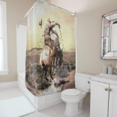 Western "Slick Rider" Kunst von Charles M. Russell Duschvorhang (Beispiel)