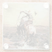 Western "Slick Rider" Kunst von Charles M. Russell Glasuntersetzer (Rückseite)