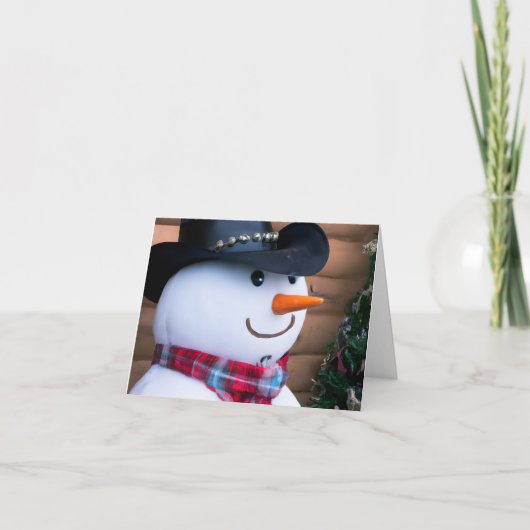 Western Snowman Faltete Ferienkarte Feiertagskarte (Vorderseite)