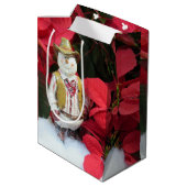 Western Snowmans Weihnachtsgeschenktasche Mittlere Geschenktüte (Rückseite Schrägansicht)