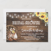 Western Sonnenblumen Brautparty Country Wedding Einladung (Vorderseite)