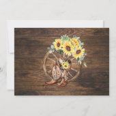 Western Sonnenblumen Brautparty Country Wedding Einladung (Rückseite)