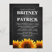 Western Sonnenblumen Einladung (Vorne/Hinten)