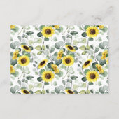 Western Sonnenblumen Grüne Dusche Hochzeit Details Begleitkarte (Rückseite)