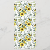 Western Sonnenblumen Grüne Hochzeit Brautparty Menükarte (Rückseite)