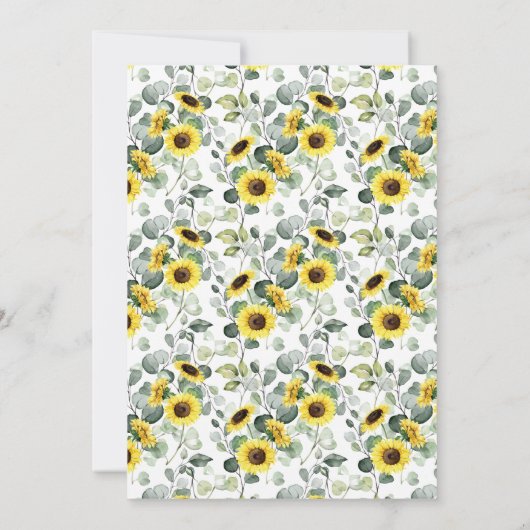 Western Sonnenblumen Hochzeitstag Erneuerbare Stim Einladung (Rückseite)