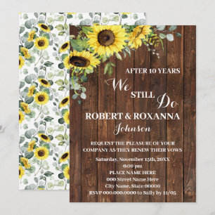 Western Sonnenblumen Hochzeitstag Erneuerbare Stim Einladung