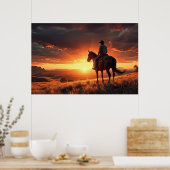 Western Sonnenuntergang (24 x 36) Poster (Küche)