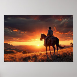 Western Sonnenuntergang (24 x 36) Poster