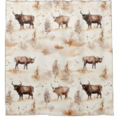 Western Southwest Animal Highland Cow Duschvorhang (Vorderseite)