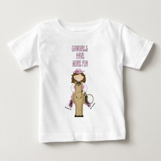 Western Spaß! Cowgirl/Pferd 2T - 4T LS T - Shirt (Vorderseite)