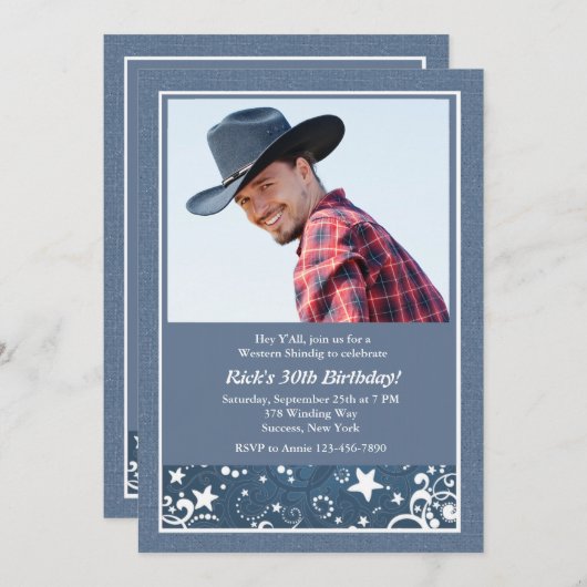 Western Spirit Foto Einladung (Vorne/Hinten)