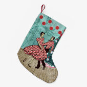 Western Square Dancing Couple Weihnachtsfest Tanz Kleiner Weihnachtsstrumpf (Vorderansicht (hängend))