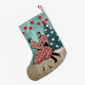 Western Square Dancing Couple Weihnachtsfest Tanz Kleiner Weihnachtsstrumpf (Rückseite (Hängend))