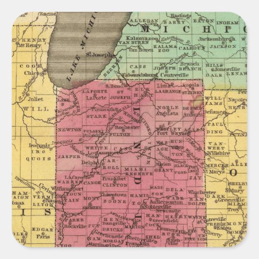 WESTERN STAATEN 2 QUADRATISCHER AUFKLEBER (Vorderseite)