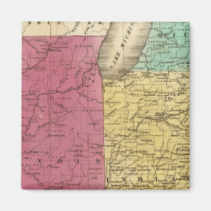 Western-Staaten mit Einspielkarte von Ober-Michiga Magnet