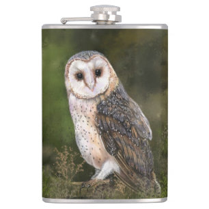 Western-Stall-Owl-Flasenmalerei Flachmann