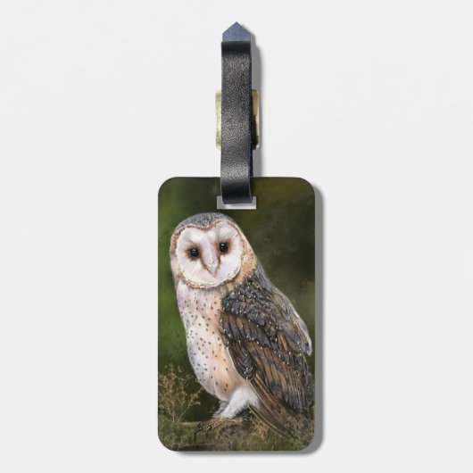 Western Stall Owl Gepäckmarke Gepäckanhänger (Rückseite vertikal)