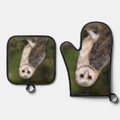 Western Stall Owl Oven Mitt & Pot Holder Set (Vorderseite)