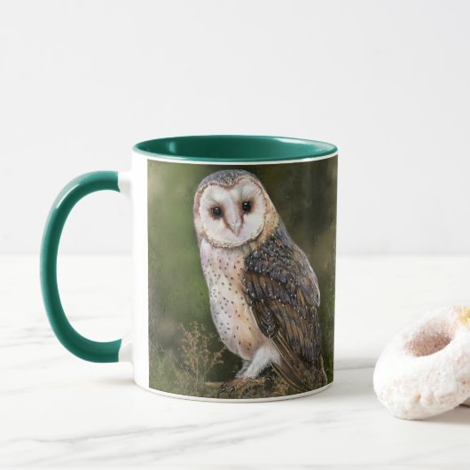 Western Stall Owl Tasse Malerei (Mit Donut)