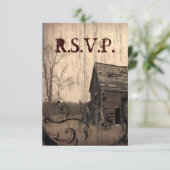 Western-Stallhaltung Hochzeitsfeier RSVP Karte (Stehend Vorderseite)