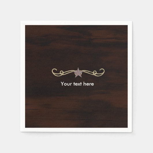 Western Star Country Party Abendessen Cocktail Nap Serviette (Vorderseite)