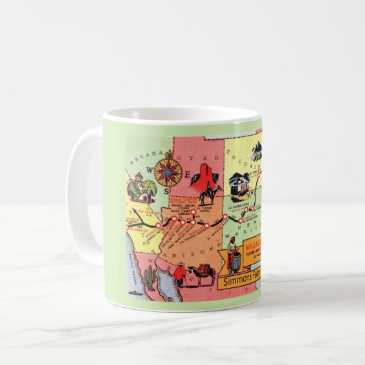Western States Map Custom Mug Kaffeetasse (Vorderseite Links)