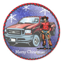 Western Sticker Cowboy Weihnachten
