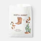 Western Stiefel & Bubbly Brautparty Geschenktütchen (Vorderseite)