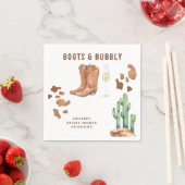 Western Stiefel & Bubbly Brautparty Serviette (Beispiel)