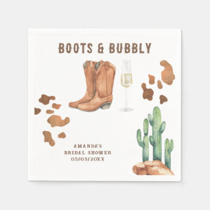 Western Stiefel & Bubbly Brautparty Serviette