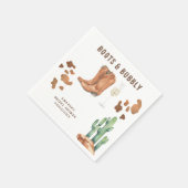 Western Stiefel & Bubbly Brautparty Serviette (Ecke)