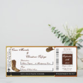 Western Stiefel/Hut Boarding Hochzeit Einladung (Stehend Vorderseite)