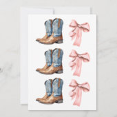 Western Stiefel oder Schleifen Er oder Sie Geschle Einladung (Rückseite)