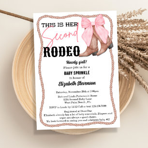 Western Stiefel Rosa Schleife Rodeo Zweite Baby Sp Einladung