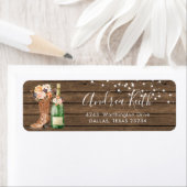 Western-Stiefel und Blubbly-Adressetikett (Insitu)