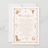 Western Stiefel und Bubbly Brautparty Dankeskarte (Vorderseite)