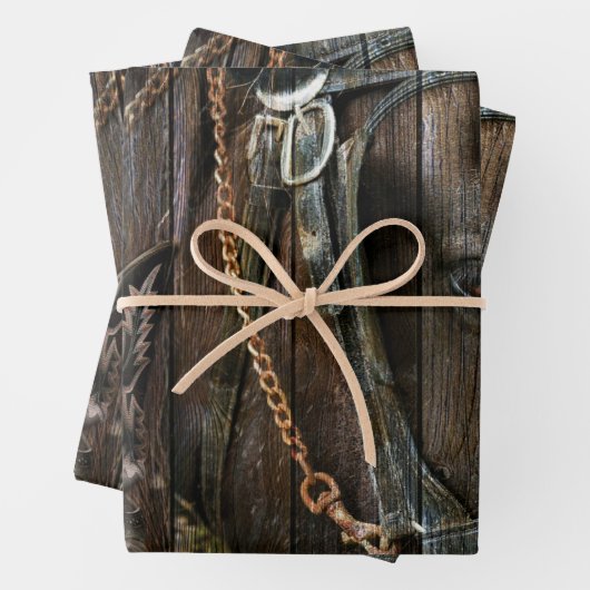 Western Stiefel und Cowboystiefel Geschenkpapier Set (Beispiel)