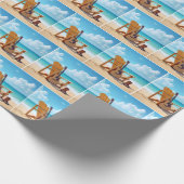 Western Stiefel und Gitarre am Strand Geschenkpapier (Ecke)