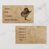 Western-Stiefel und Hut Visitenkarte (Vorne/Hinten)