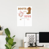 Western-Stiefel und -Schleifen Geschlecht-Enthüllu Poster (Heimbüro)