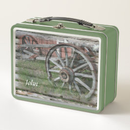 Western Stil rustikale Wagenfahrradmitte Metall Brotdose