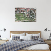Western Stil rustikale Wagenrad-Leinwand drucksvol Leinwanddruck (Insitu (Schlafzimmer))