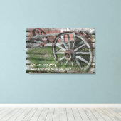 Western Stil rustikale Wagenrad-Leinwand drucksvol Leinwanddruck (Insitu (Holzboden))