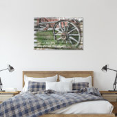 Western Stil rustikale Wagenrad-Leinwand drucksvol Leinwanddruck (Insitu (Schlafzimmer))