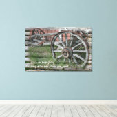 Western Stil rustikale Wagenrad-Leinwand drucksvol Leinwanddruck (Insitu (Holzboden))