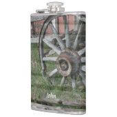 Western Stil rustikale Wagenrad Trinkflasche Flachmann (Links)