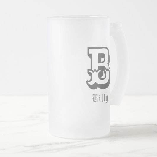 Western Stolz Personalisiert Monogramm Mattglas Bierglas (VorderseiteRechts)