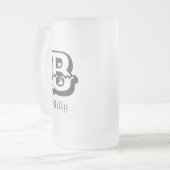 Western Stolz Personalisiert Monogramm Mattglas Bierglas (Vorderseite Links)